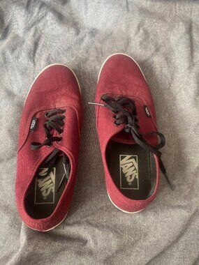 Vans Authentic Burgundy Canvas Lace Up Sneakers